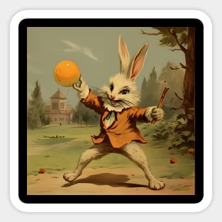 Easter Bunny And Pumpkins Sticker